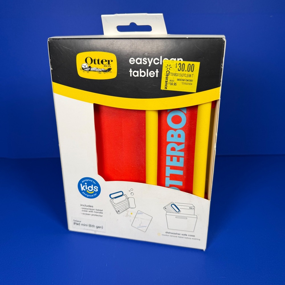 OtterBox EasyClean iPad Mini 6th Gen Kids Tablet Case Red Yellow Blue NEW